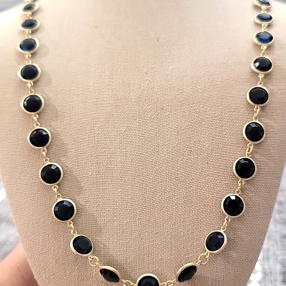 Chico's Jewelry - Chico's Gold and Blue Glass Necklace